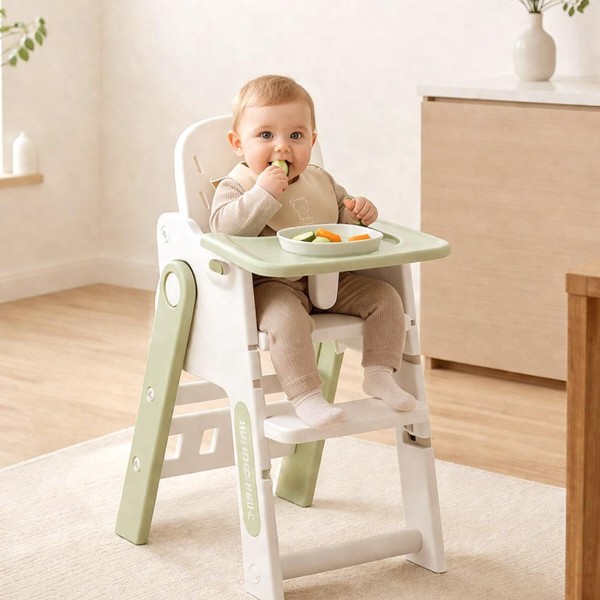 Фото - Стільчик для годування класичний Mealux Feedo White/Green (KD-F033 White/Green)